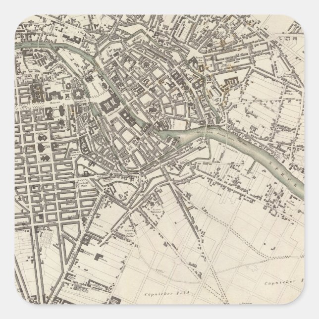 Berlin Quadratischer Aufkleber (Vorderseite)