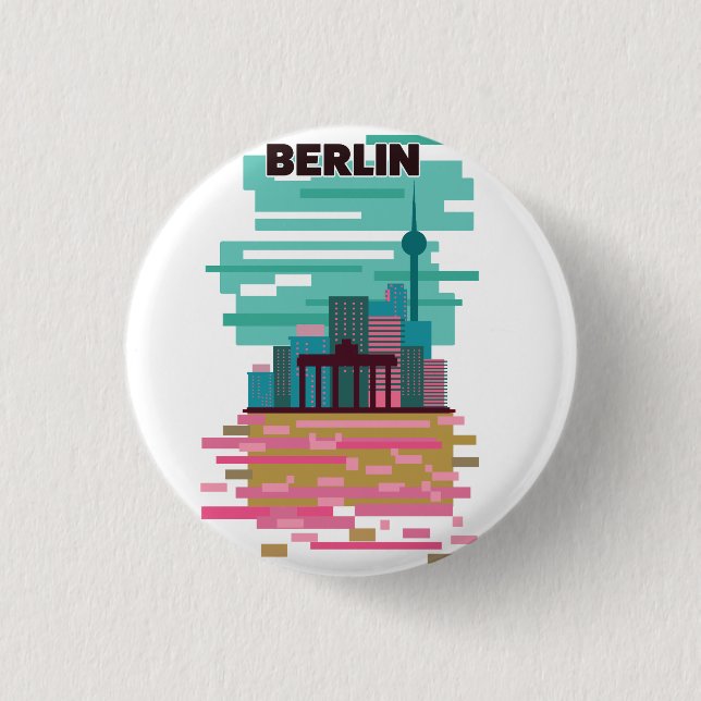 Berlin Reiseplakat Button (Vorderseite)