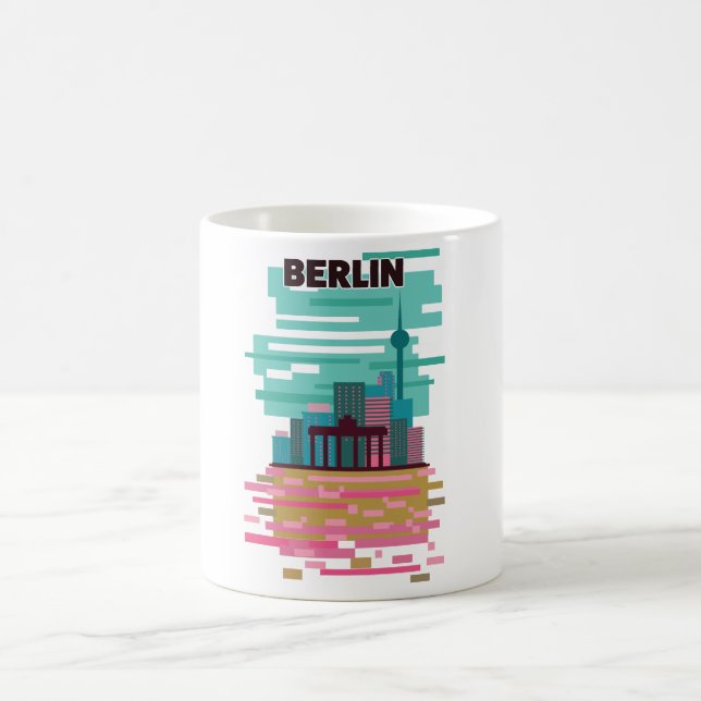Berlin Reiseplakat Kaffeetasse (Mittel)