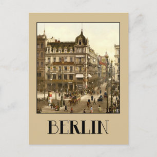 Berlin retro antik Unter den Linden Farbe Postkarte