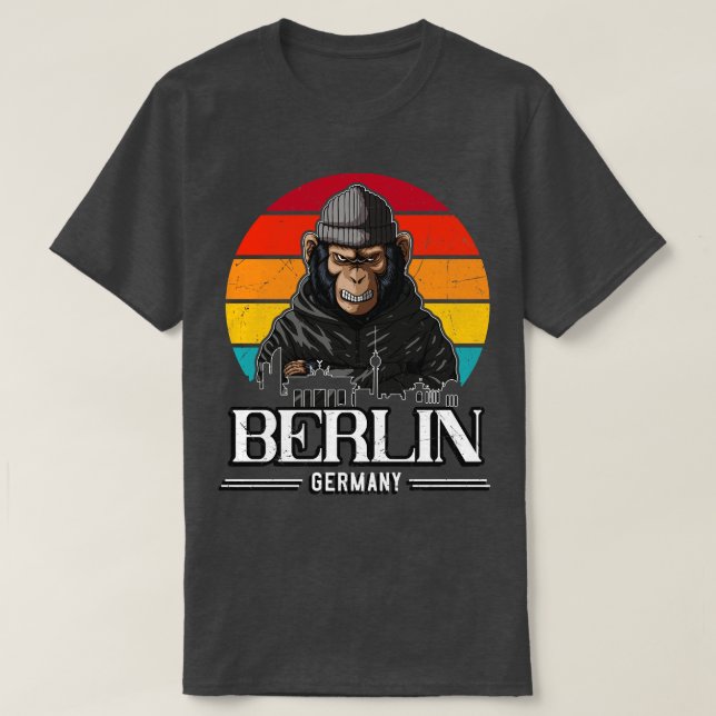 Berlin Retro Monkey Berliner T-Shirt (Design vorne)