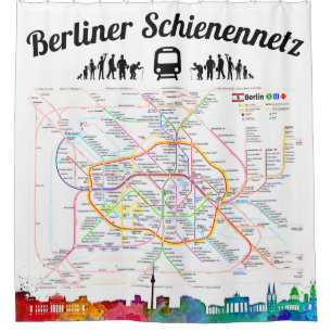 " BERLIN Schienennetz Plan auf Duschvorhang ... "
