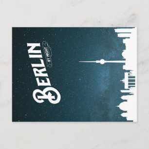 Berlin skyline by night, Berlin Deutschland - Post Postkarte