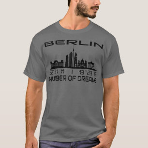 Berlin Skyline GPS koordiniert Stadt der Dream Cit T-Shirt