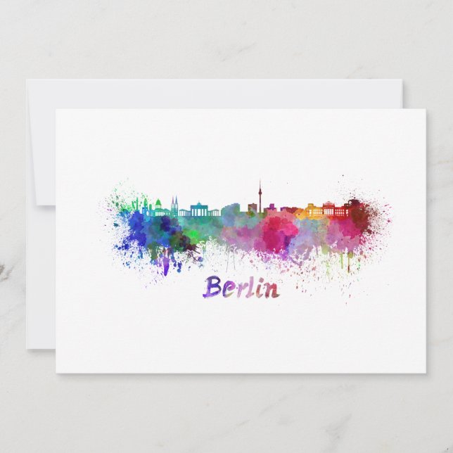 Berlin skyline im Watercolor (Vorderseite)