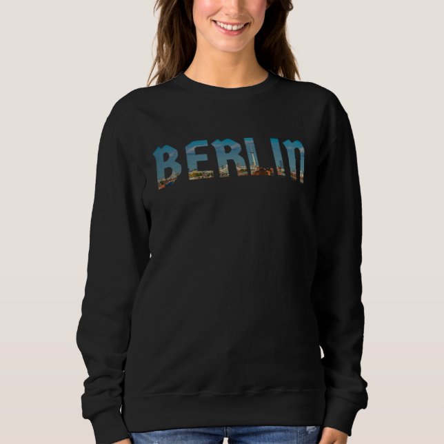 Berlin Skyline Motif Alexanderplatz Capital Retro Sweatshirt (Vorderseite)