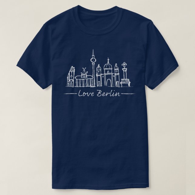 Berlin Skyline Silhouette City Trip Deutschland T-Shirt (Design vorne)