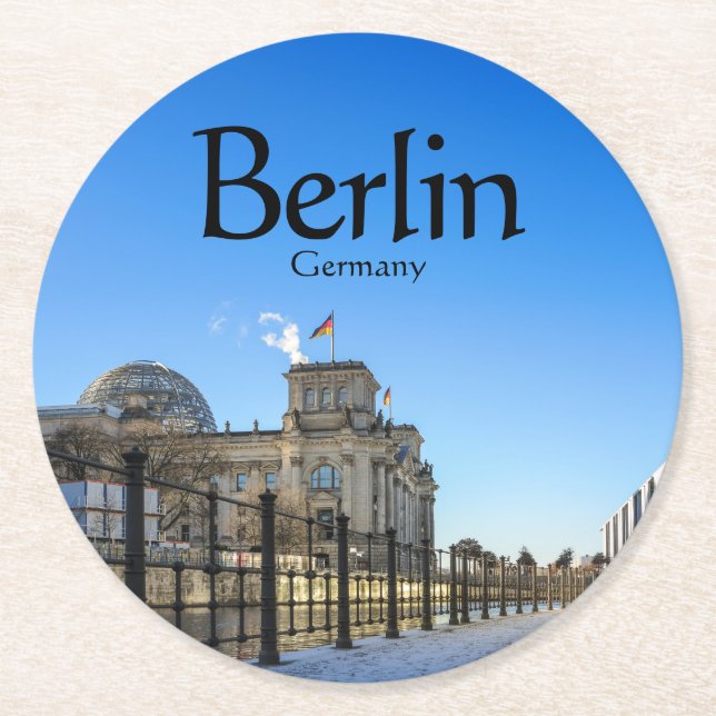 Berlin Souvenir Runder Pappuntersetzer (Vorderseite)