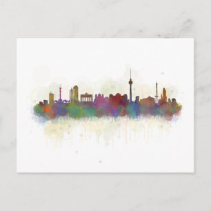 Berlin Stadt Deutschland. Deutsche Skyline art v2 Postkarte