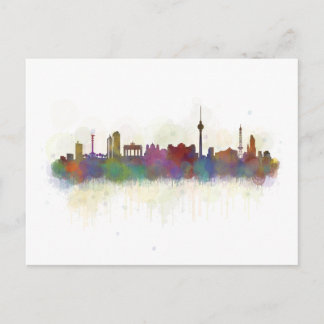 Berlin Stadt Deutschland. Deutsche Skyline art v2 Postkarte