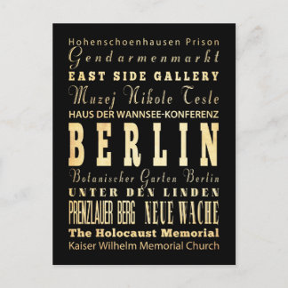 Berlin Stadt Deutschlands Typografie Kunst Postkarte