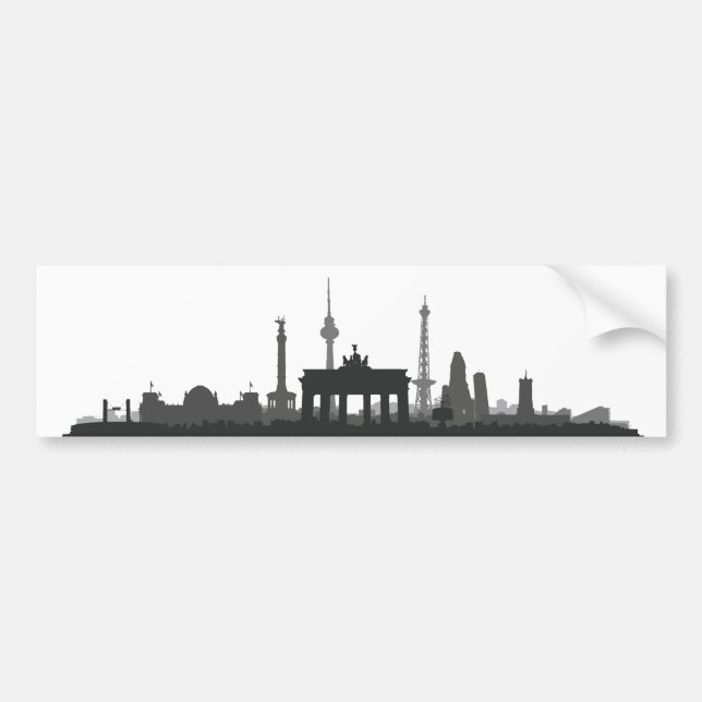 Berlin Stadt Skyline - Autoaufkleber (Vorne)