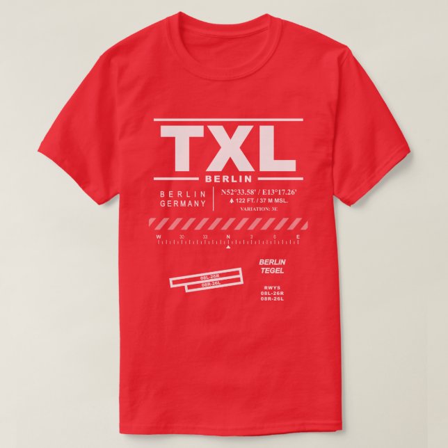 Berlin Tegel Airport TXL T - Shirt (Design vorne)