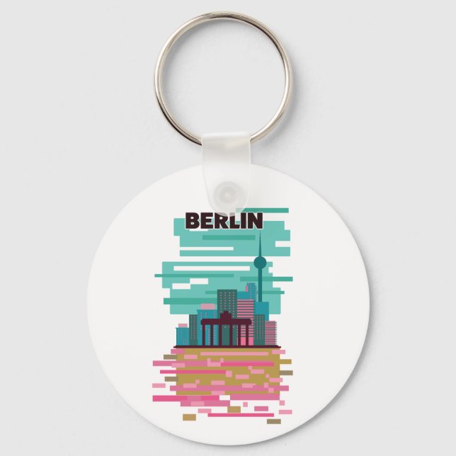 Berlin Travel Poster Schlüsselanhänger (Vorderseite)