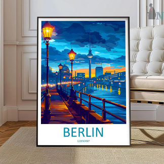 Berlin Travel Print Wall Art Berlin Wall Hanging H Poster