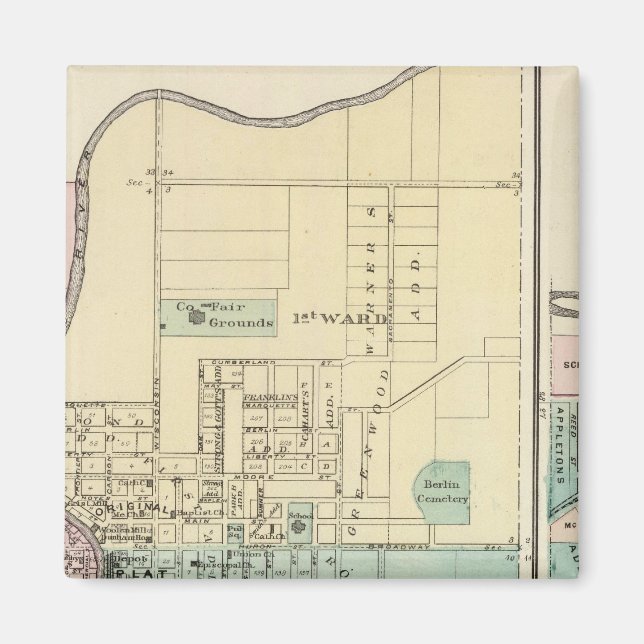 Berlin und das Dorf Plymouth Magnet (Vorne)