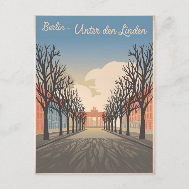 Berlin Unter den Linden Vintag Postkarte (Vorderseite)