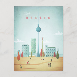 Berlin Vintage Travel Poster - Art Postkarte