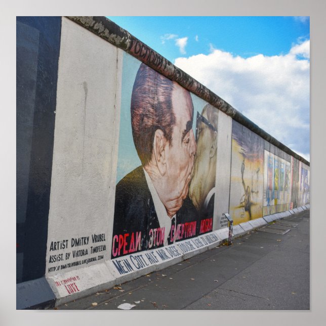 Berlin Wall Kiss Mural, Deutschland Poster (Vorne)