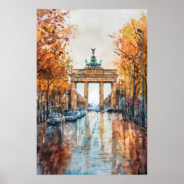 Berlin Wasserfarbe 3 Poster (Vorne)