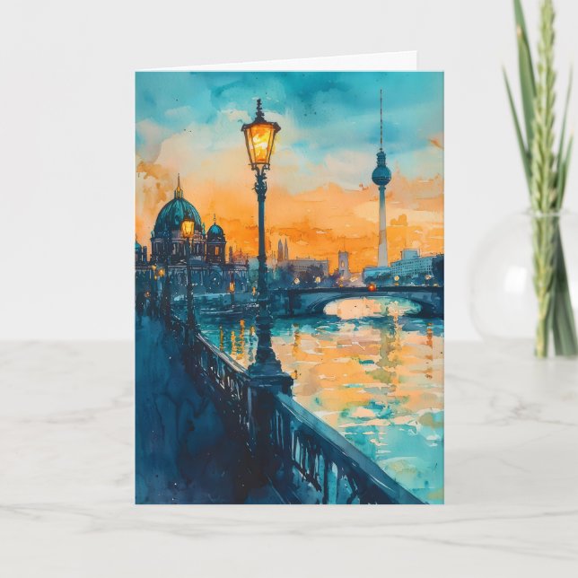 Berlin Wasserfarbe 4 Karte (Vorderseite)