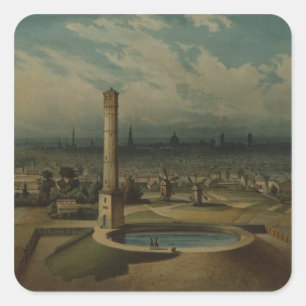 Berlin-Wasserwerk, c.1860 Quadratischer Aufkleber