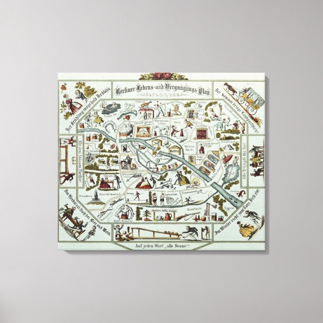 Berlin Wohn- und Freizeitplan Leinwanddruck (Vorderseite)