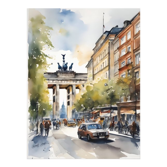 Berliner Aquarellkunst Fotodruck (Vorne)