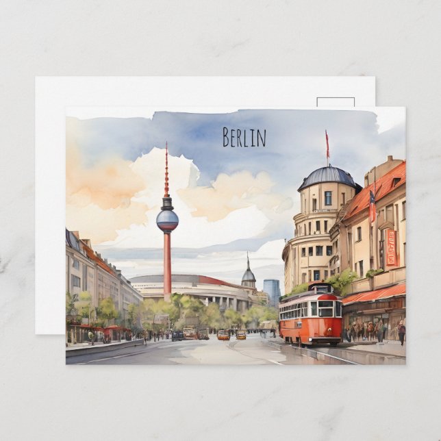 Berliner Aquarellkunst Postkarte (Vorne/Hinten)