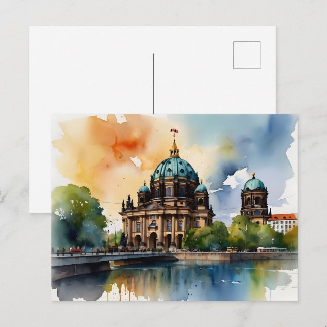 Berliner Aquarellkunst Postkarte (Vorne/Hinten)