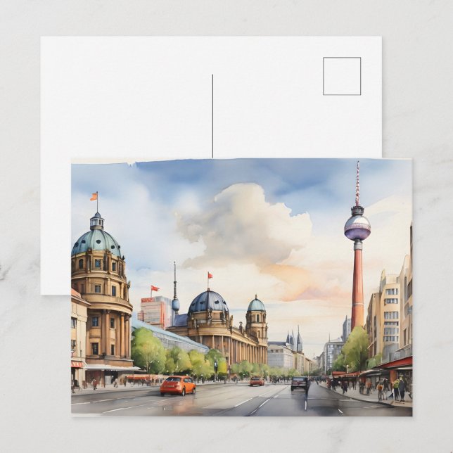 Berliner Aquarellkunst Postkarte (Vorne/Hinten)