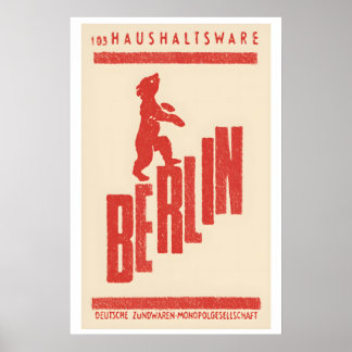 Berliner Bär Matchbox Etikettendruck – Vintage Deu Poster