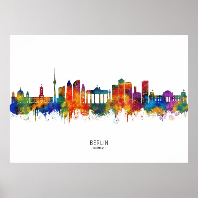Berliner Deutschland Skyline Poster (Vorne)