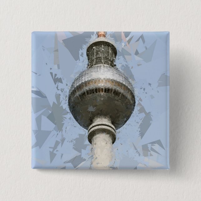 Berliner Fernsehturm Abstrakt Deutschland Reise Ku Button (Vorderseite)