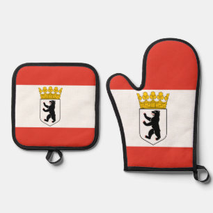 Berliner Flagge Ofenhandschuh & Topflappen-Set
