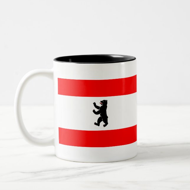 Berliner Flagge Zweifarbige Tasse (Links)