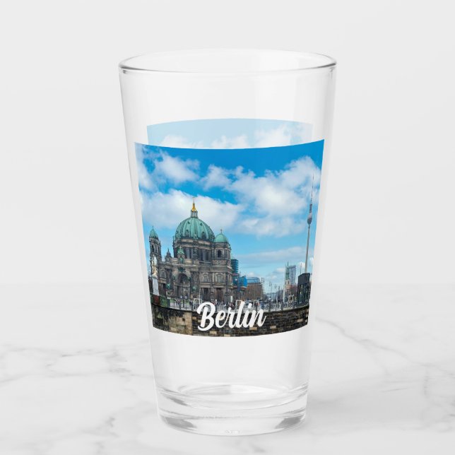 Berliner Kathedrale und Fernsehturm in Berlin Glas (Vorderseite)