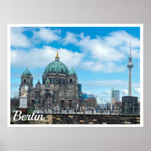 Berliner Kathedrale und Fernsehturm in Berlin Poster