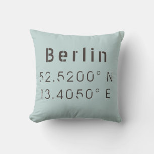 Berliner Längengrad Latitude Throw Kissen