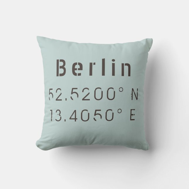 Berliner Längengrad Latitude Throw Kissen (Vorderseite)