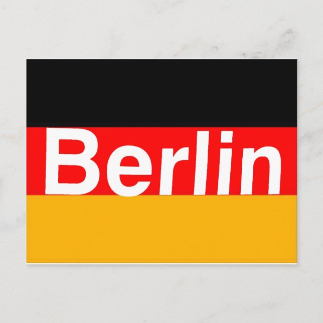 Berliner Logo auf deutscher Flagge in Weiß Postkarte (Vorderseite)