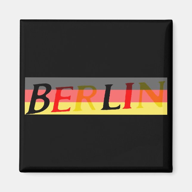 Berliner Logo auf deutscher Flagge Magnet (Vorne)