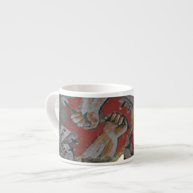 Berliner Mauer Graffitigroße Espresso-Tasse Espressotasse (Vorderseite Links)