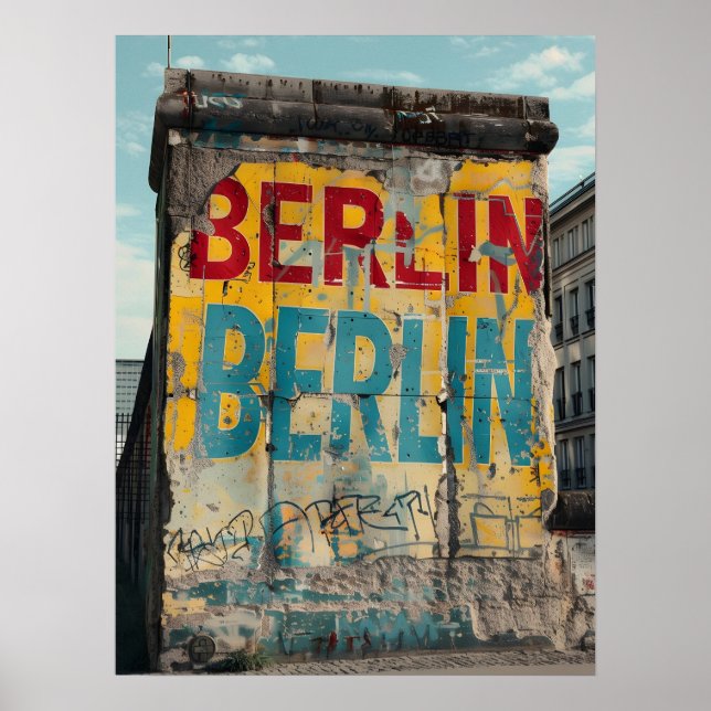 Berliner Mauer Vintage Poster (Vorne)