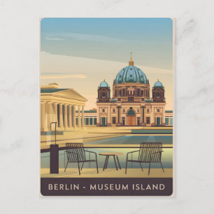 Berliner Museumsinsel vintage Postkarte