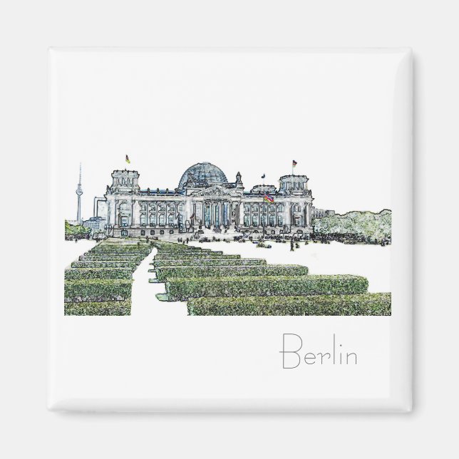 Berliner Reichstag-Gebäude-Architekturmagnet Magnet (Vorne)