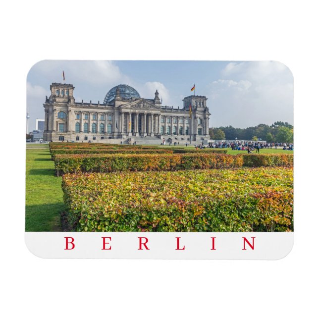 Berliner Reichstag-Gebäude im Herbst Kühlschrankma Magnet (Horizontal)