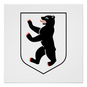 Berliner Stadtsymbol Deutschlandflagge Bär Emblem Poster