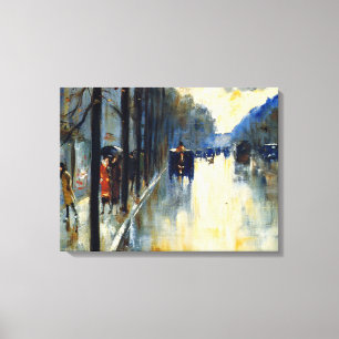 Berliner Straße im Spätfrühling, Fine Art Leinwanddruck