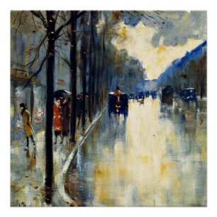 Berliner Straße im Spätherbst, Fine Art Poster